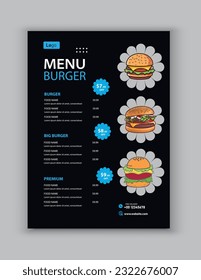modern restaurant menu for fast food