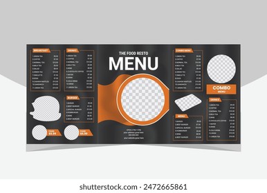 modern restaurant menu for fast food