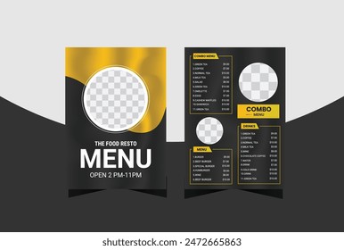 modern restaurant menu for fast food