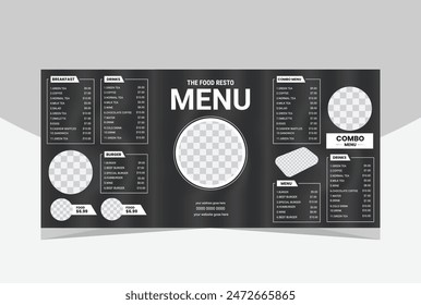 modern restaurant menu for fast food