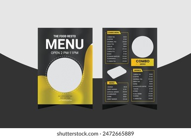 modern restaurant menu for fast food