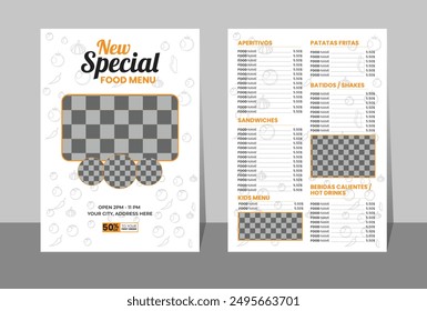  Modern Restaurant  menu template design Food flyer Brochure vector
