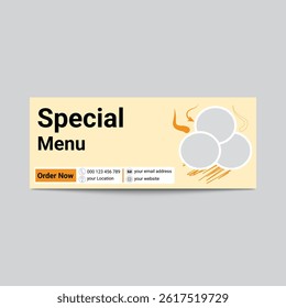 Modern Restaurant Special Menu Banner Template Design For Social Media Post