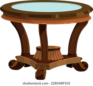 mesa de restaurante moderna con manteles, velas en candelabro, plantas, lentes de viento, cartel de mesa de reserva y dos sillas. Dibujo vectorial de dibujos animados de color brillante.