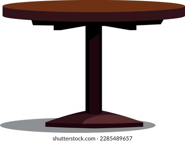 modern restaurant table with tablecloth, candles in candlestick, plant, wineglasses, reservation tabletop sign standing on it and two chairs. Bright colored cartoon vector illustration.