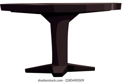 modern restaurant table with tablecloth, candles in candlestick, plant, wineglasses, reservation tabletop sign standing on it and two chairs. Bright colored cartoon vector illustration.