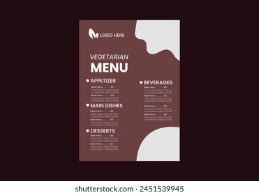 Moderne Restaurant Menü Design Vorlage