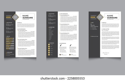 Modern Resume and Cover letter Design CV Template for job applications