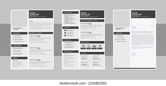 Modernes Layoutbild für Umzüge und Deckblätter für Business Job Applications, minimalistisches cv-Template für Lebenslauf, Design-Vorlage für Wiederume, cv-Design.