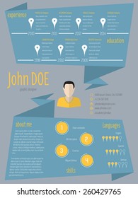 Modern resume cv curriculum vitae design origami style