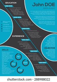 Modern resume cv curriculum vitae design with cool circle elements