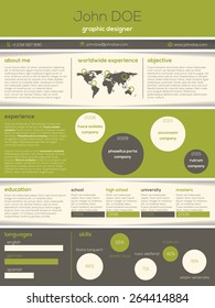 Modern resume cv design with cool graphic and text elements