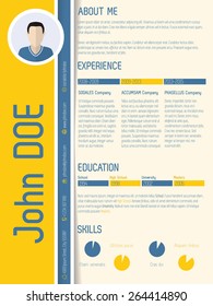 Modern resume cv with shadow design and light colors