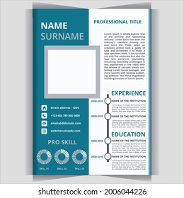 Modern resume cv vector template 