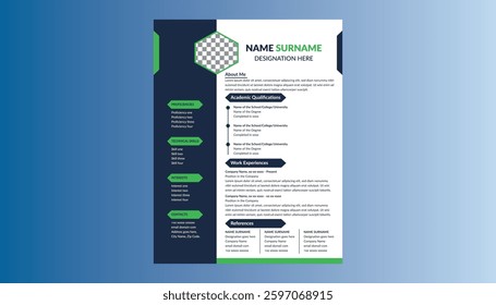 Modern Resume Design. Abstract Layout Display for Promotional Campaign.