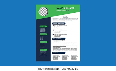 Modern Resume Design. Artistic Layout Display for Promotional Campaign.
