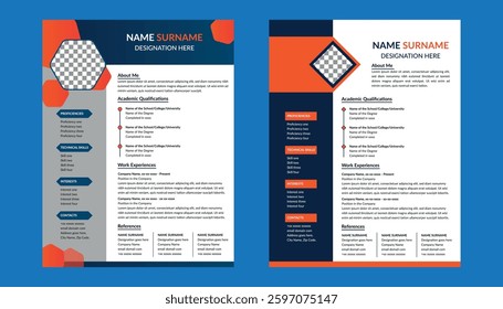 Modern Resume Design in Bundle. Minimal Template Display for Promotional Campaign.