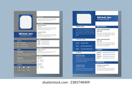 Modern resume design creative idea
