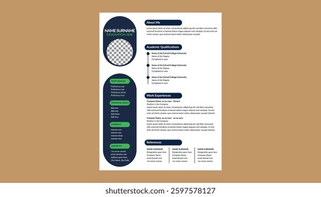 Modern Resume Design. Innovative Layout Display for Promotional Campaign.