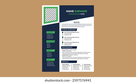 Modern Resume Design. Innovative Template Display for Promotional Campaign.