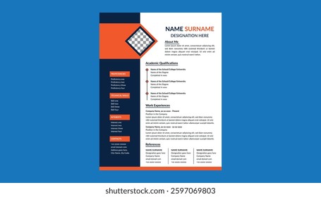 Modern Resume Design. Minimal Layout Display for Promotional Campaign.
