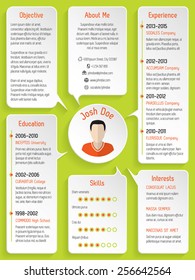 Modern resume design with speech bubbles and green background