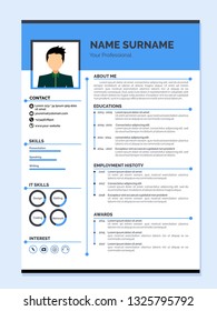 Modern Resume Design Template for Jobs Application