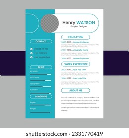 Modern Resume Design Template with Vector.