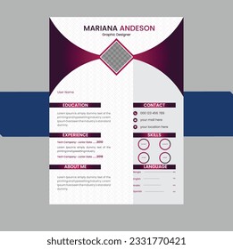 Modern Resume Design Template with Vector.