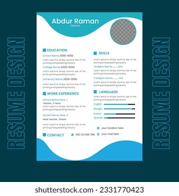 Modern Resume Design Template with Vector.