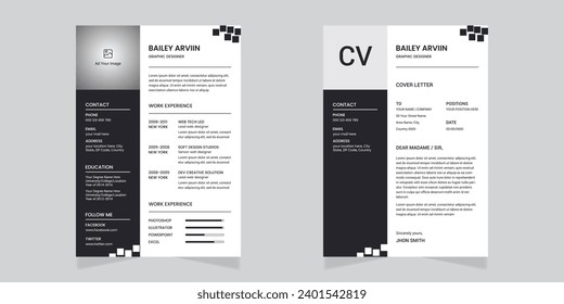 Modern resume portfolio or cv template cv design