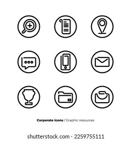 Modern resume simple thin line design icons, pictograms set CV ICONS SET