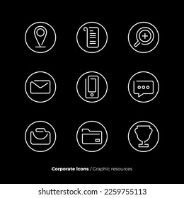 Modern resume simple thin line design icons, pictograms set CV ICONS SET
