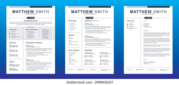 Modern Resume Template 3 Pages