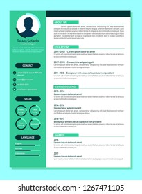 Modern Resume Template for Applications Job. Minimalist. Professional CV Design