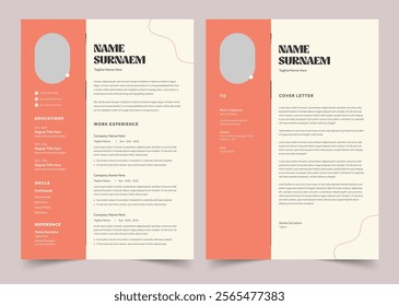 Modern Resume Template, Resume and Cover Letter Layout Vector Template