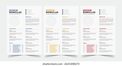 Modern Resume Template, Resume and Cover Letter Layout Vector Template