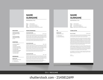 Modern Resume Template CV cover Letter