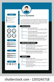 Modern Resume Template Design. CV Template.