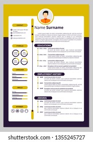 Modern Resume Template Design. CV Template.