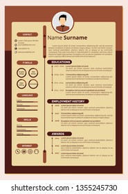 Modern Resume Template Design. CV Template.