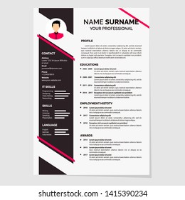 Modern Resume Template Design for Jobs Applications