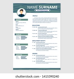 Modern Resume Template Design for Jobs Applications