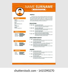 Modern Resume Template Design for Jobs Applications