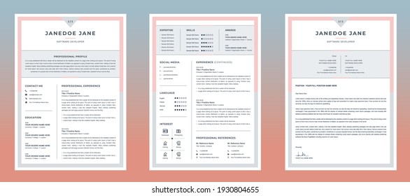 Modern Resume Template Format Editable CV Design 2021