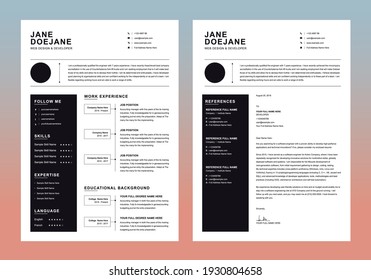 Modern Resume Template Format Editable CV Design 2021