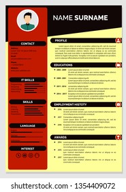 Modern Resume Template for Jobs Applications. CV Design Vector.