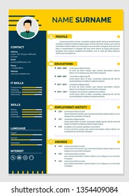 Plantilla de reanudación moderna para aplicaciones de trabajos. Vector de diseño CV.