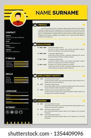 Modern Resume Template for Jobs Applications. CV Design Vector.