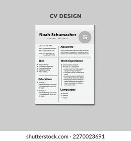 Modern resume template minimalist cv template